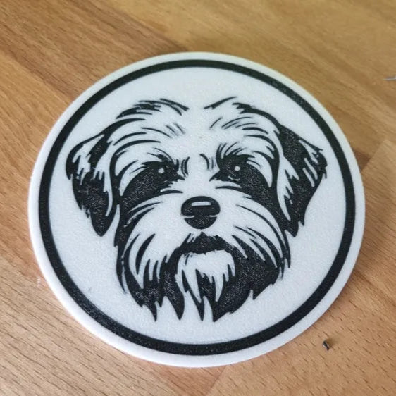 x4 Dog Coaster Set & Holder