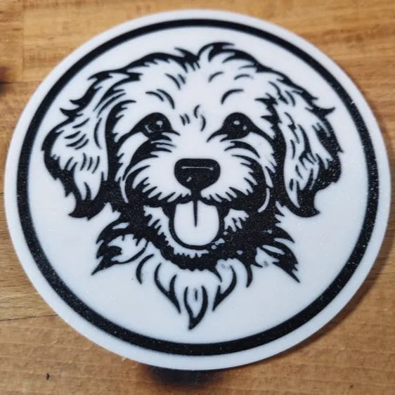 x4 Dog Coaster Set & Holder