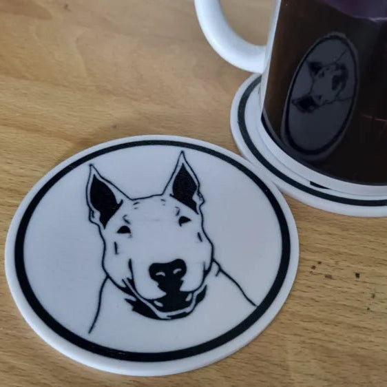 x4 Dog Coaster Set & Holder