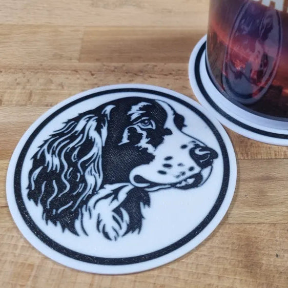 x4 Dog Coaster Set & Holder