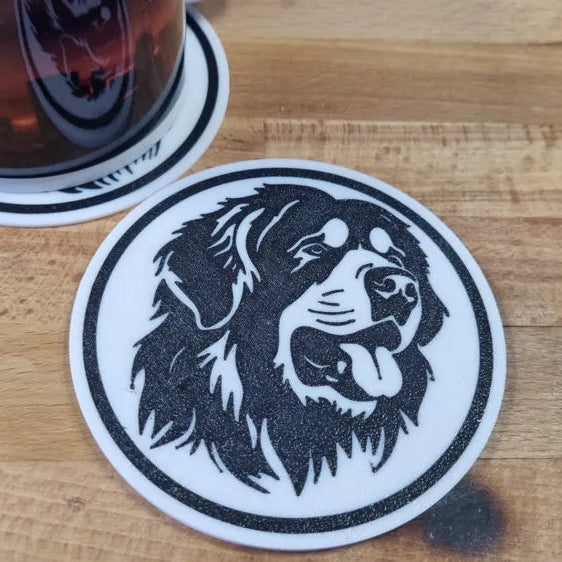 x4 Dog Coaster Set & Holder