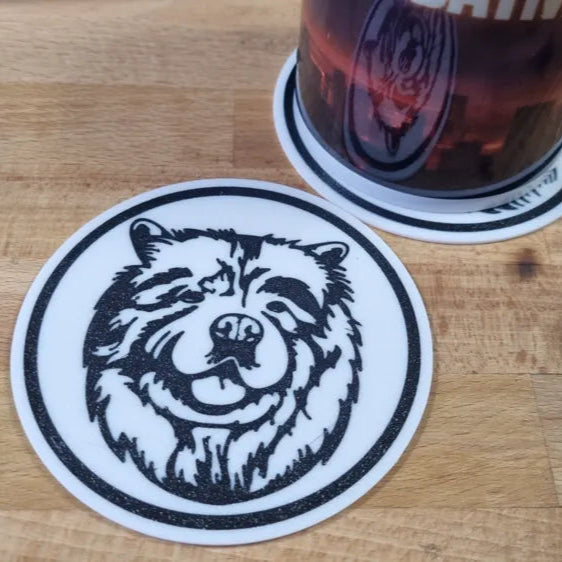 x4 Dog Coaster Set & Holder
