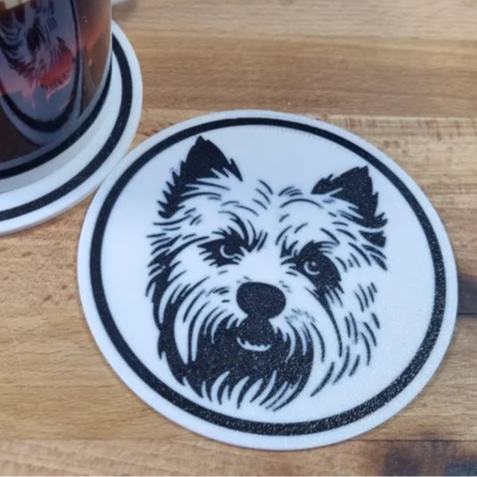 x4 Dog Coaster Set & Holder