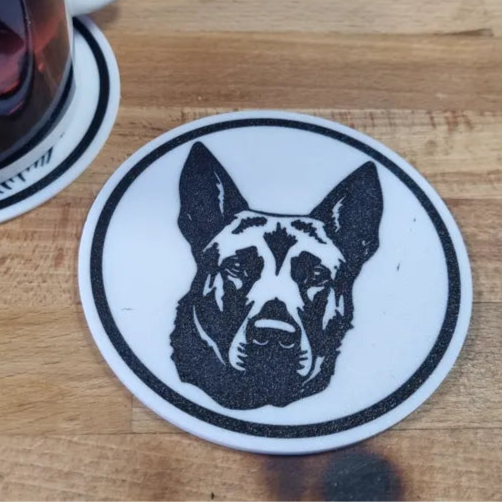 x4 Dog Coaster Set & Holder