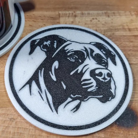x4 Dog Coaster Set & Holder