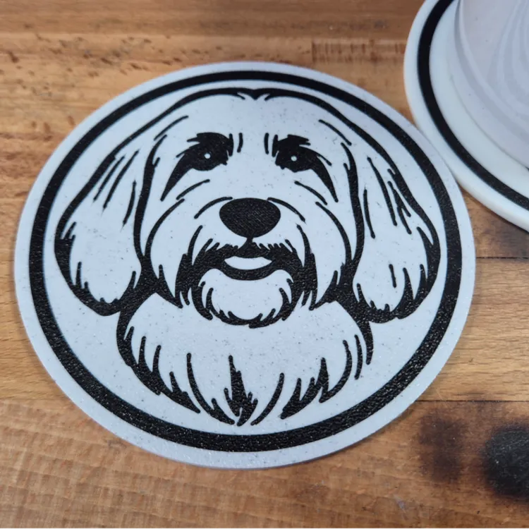 x4 Dog Coaster Set & Holder