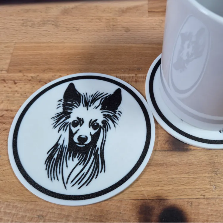 x4 Dog Coaster Set & Holder