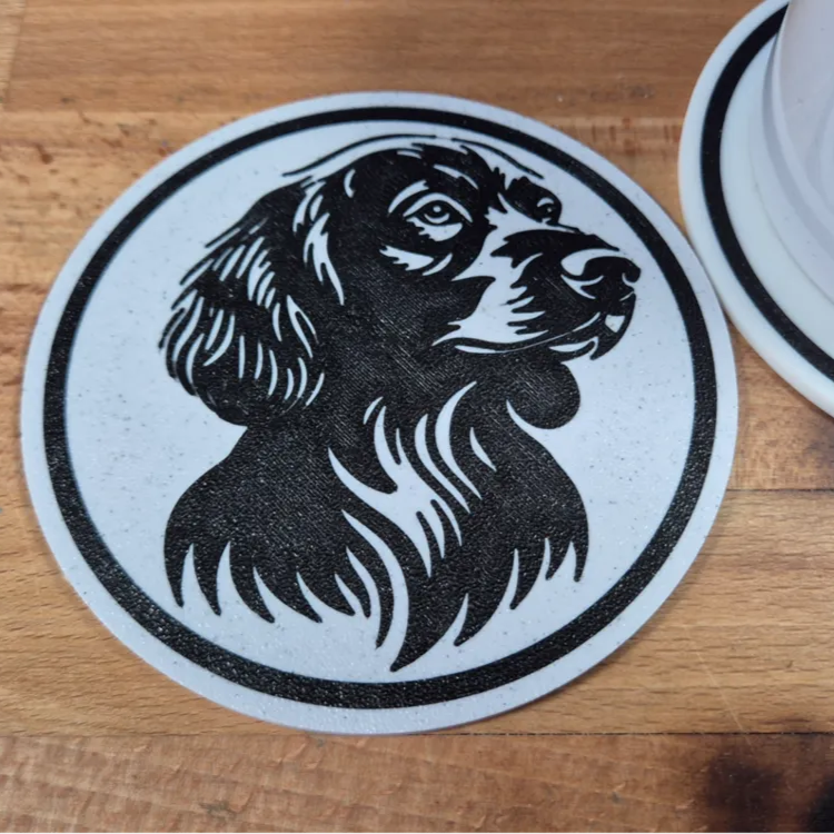 x4 Dog Coaster Set & Holder