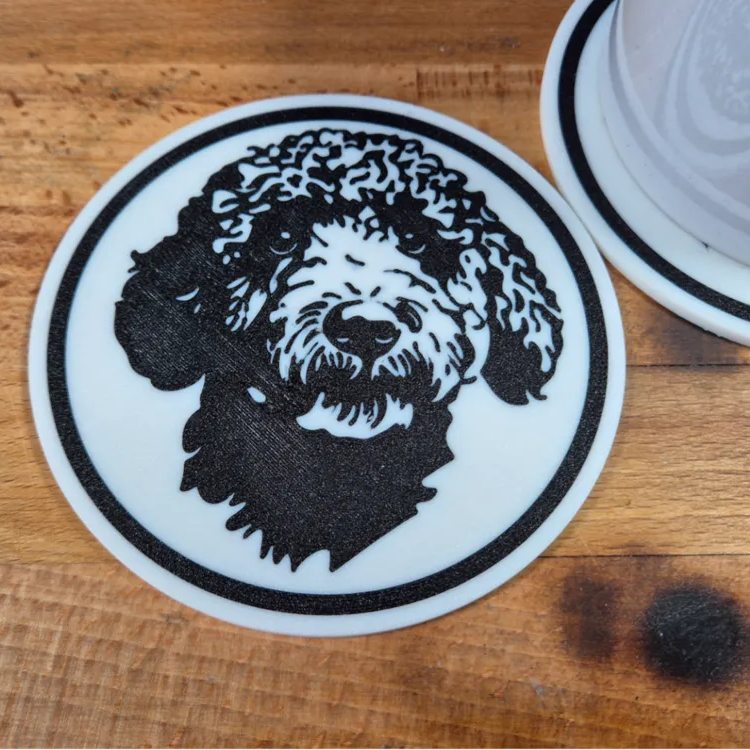 x4 Dog Coaster Set & Holder