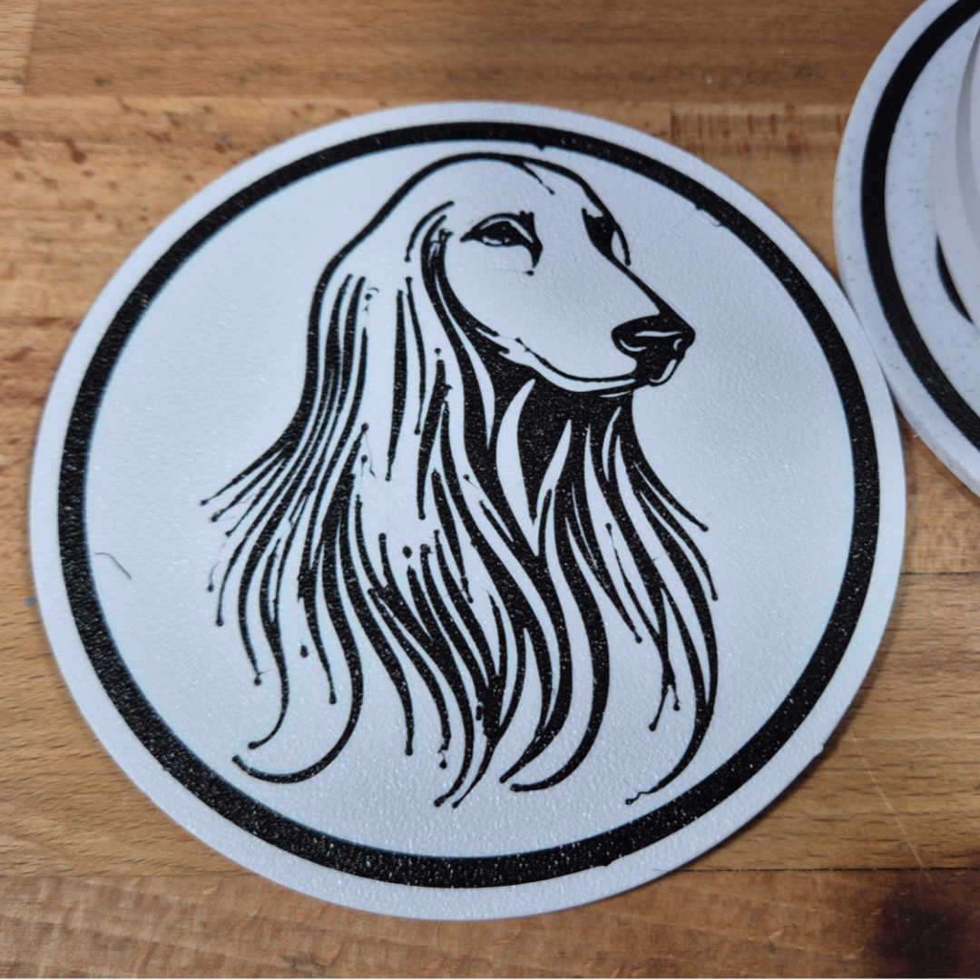 x4 Dog Coaster Set & Holder