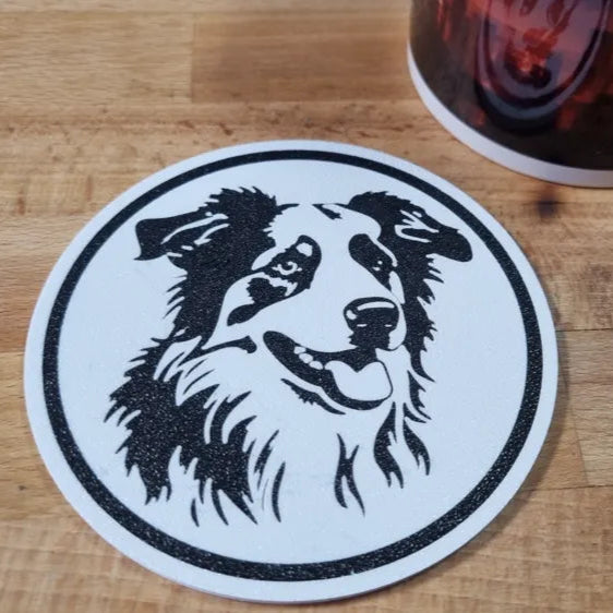 x4 Dog Coaster Set & Holder