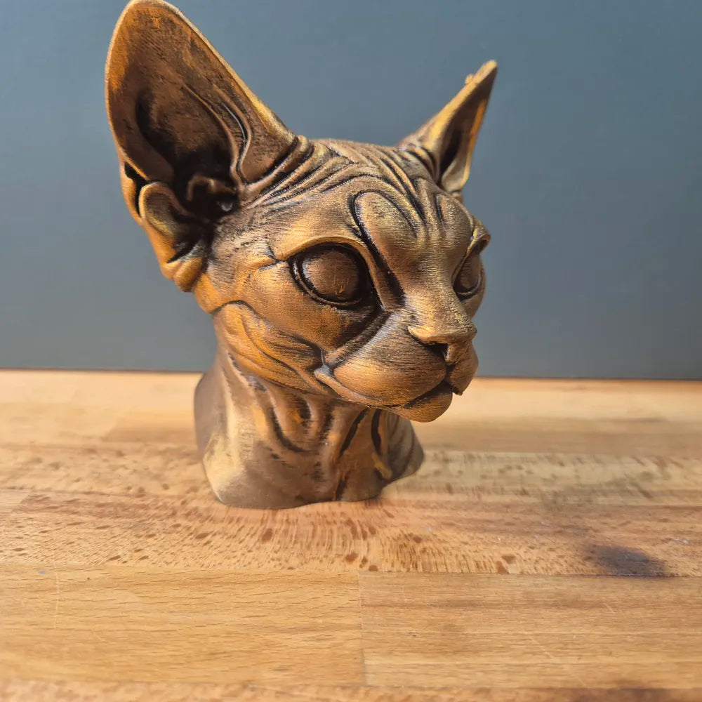 Devon Rex Cat Bust