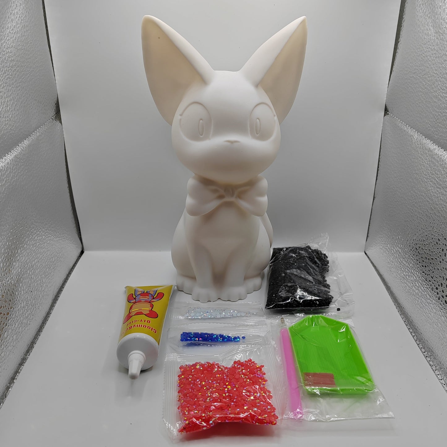 3D Cat Crystal Art Rhinestone Kit - Black