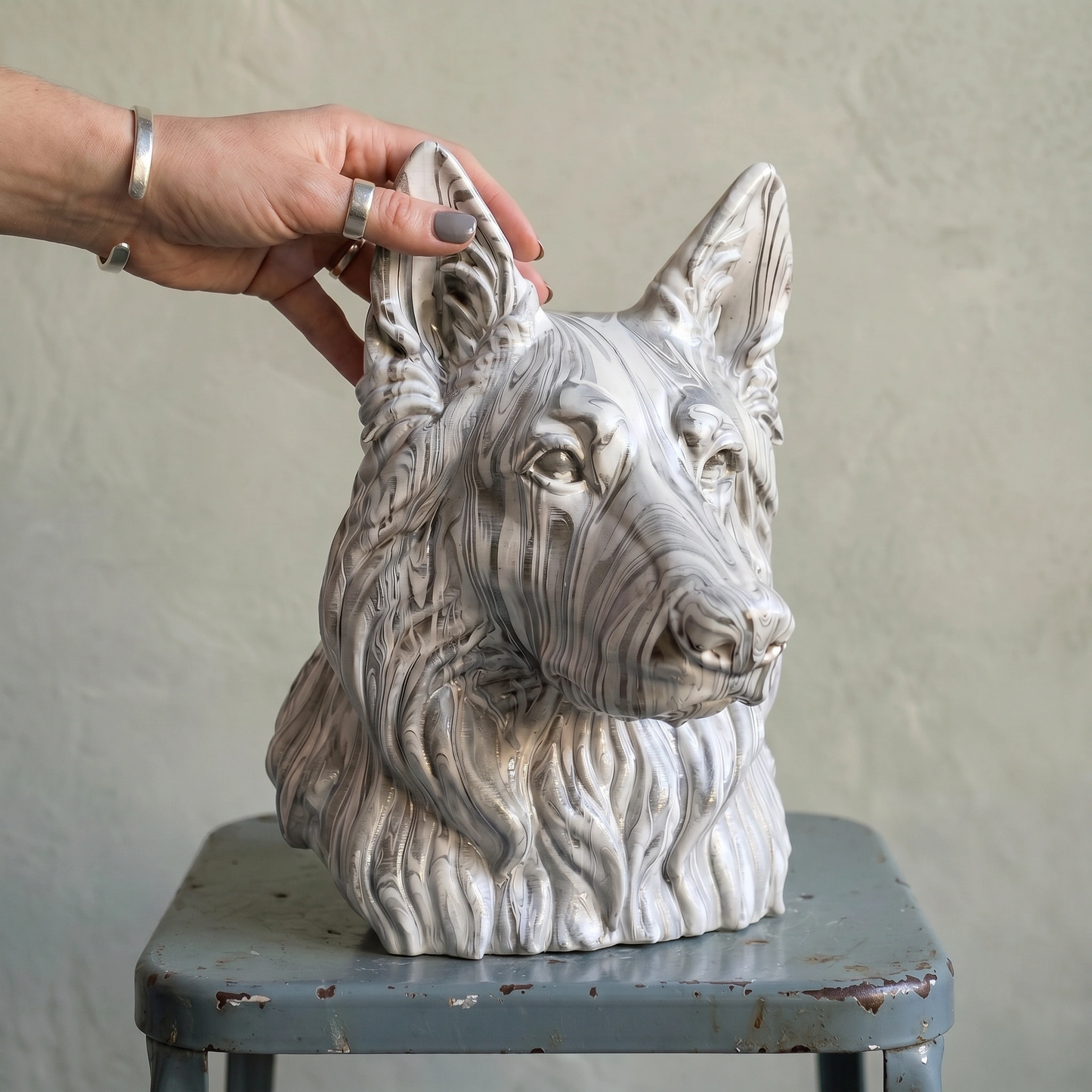 German Shepherd Head – Hand Painted