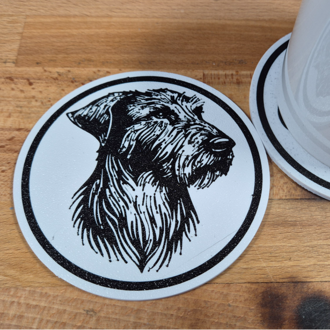 x4 Dog Coaster Set & Holder