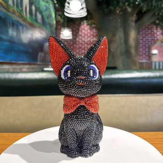 3D Cat Crystal Art Rhinestone Kit - Black