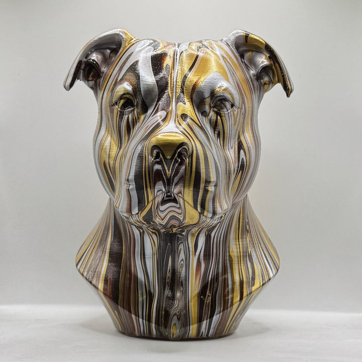 Hand-Painted Staffordshire Bull Terrier Statue – Staffy Head Bust