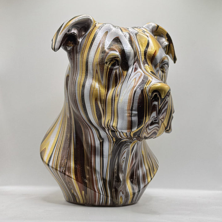 Hand-Painted Staffordshire Bull Terrier Statue – Staffy Head Bust