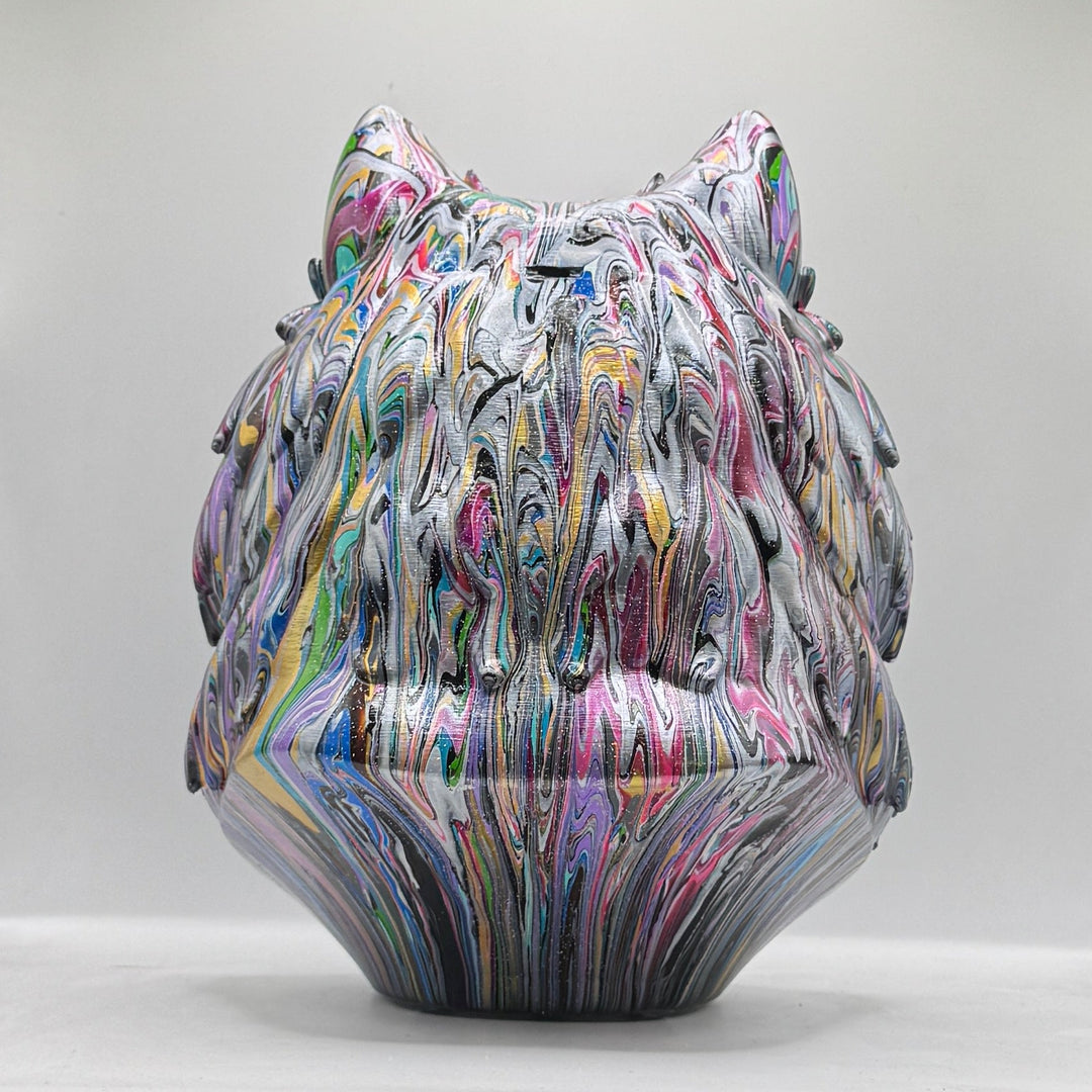 Wolf Spitz Head – Hand Painted