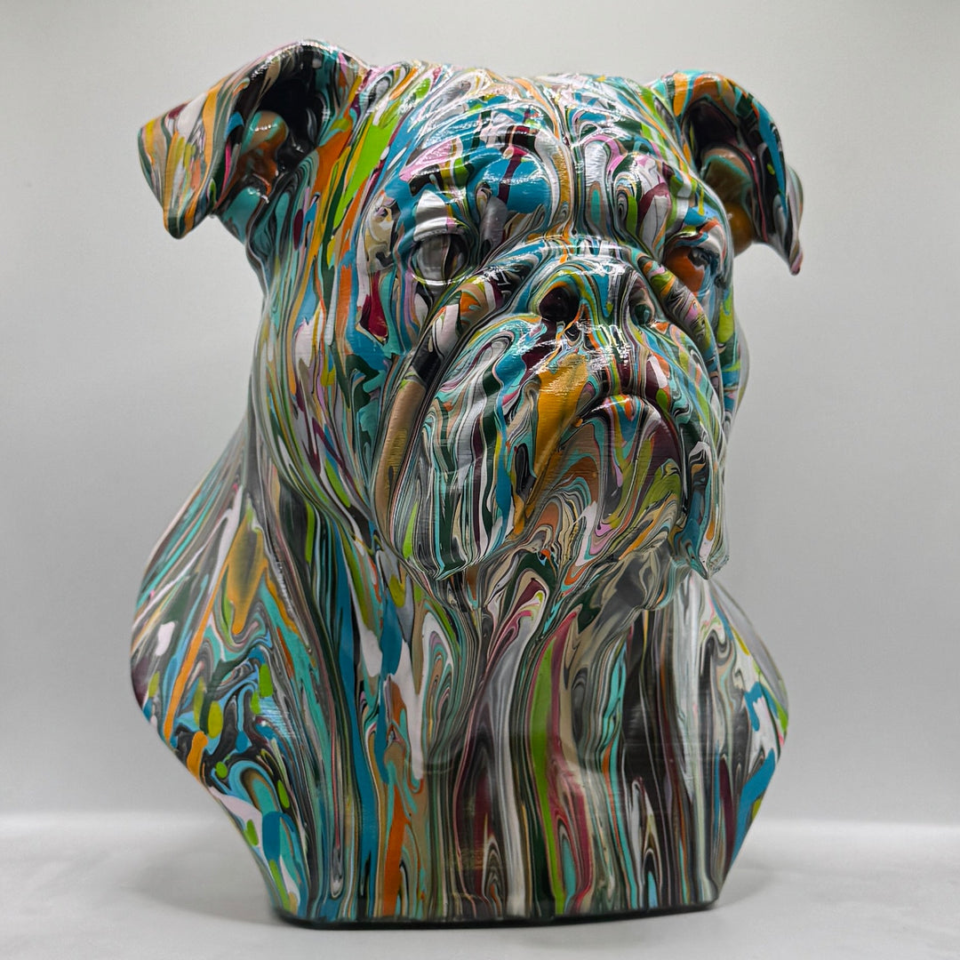 English Bulldog Head – Hand Painted
