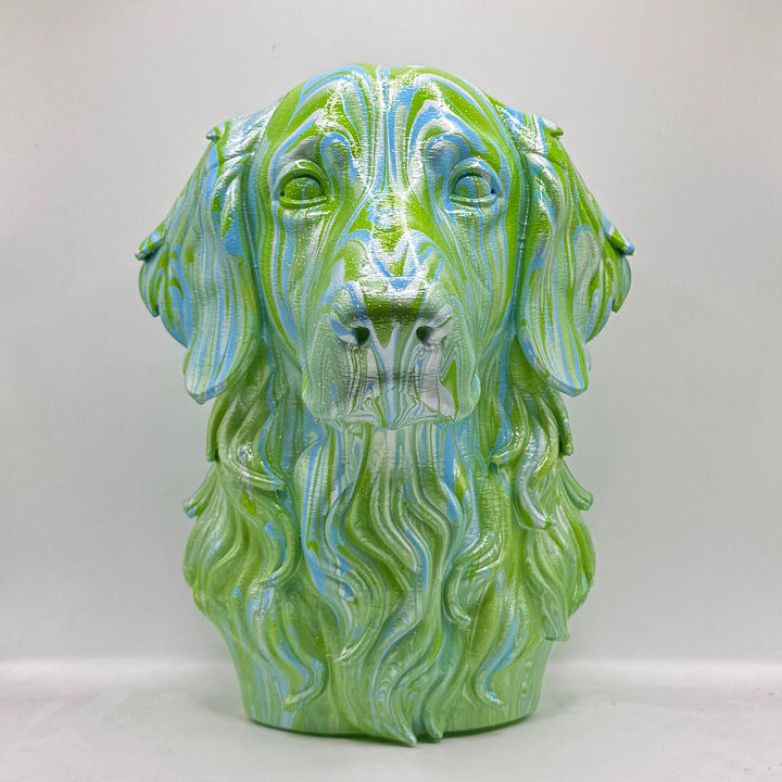 Flat Coated Retriever Head – Hand Painted