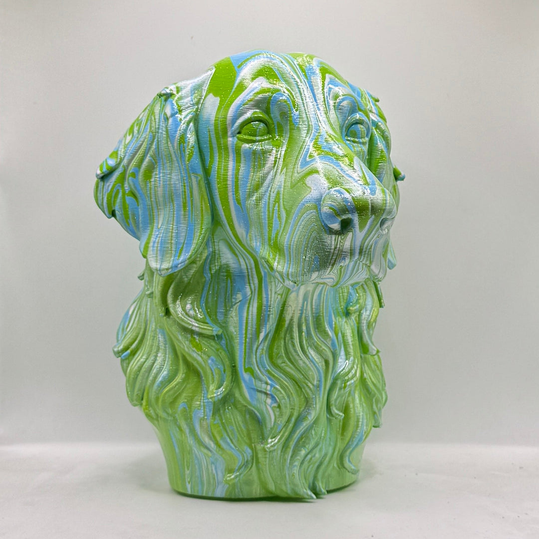 Flat Coated Retriever Head – Hand Painted