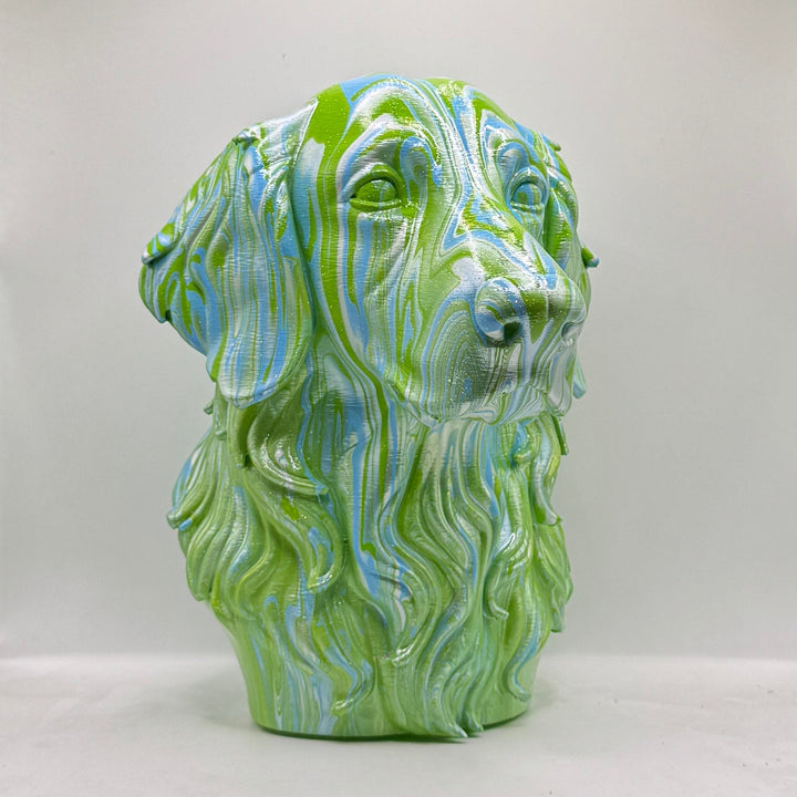 Flat Coated Retriever Head – Hand Painted