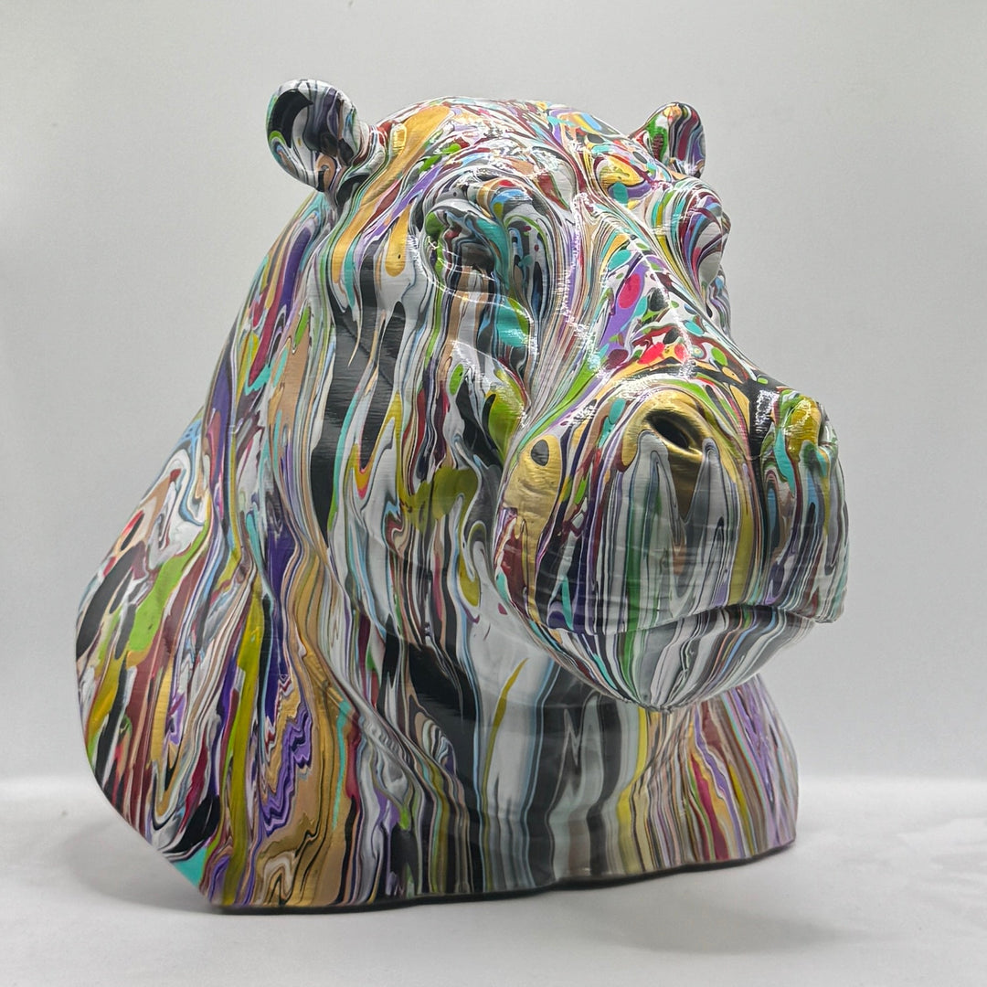 Hippopotamus Head – Hand Painted