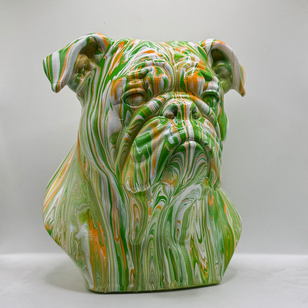 English Bulldog Head – Hand Painted