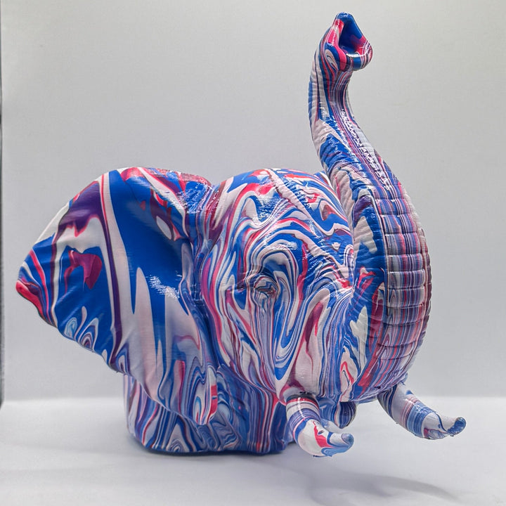 African Elephant Head – Hand Painted