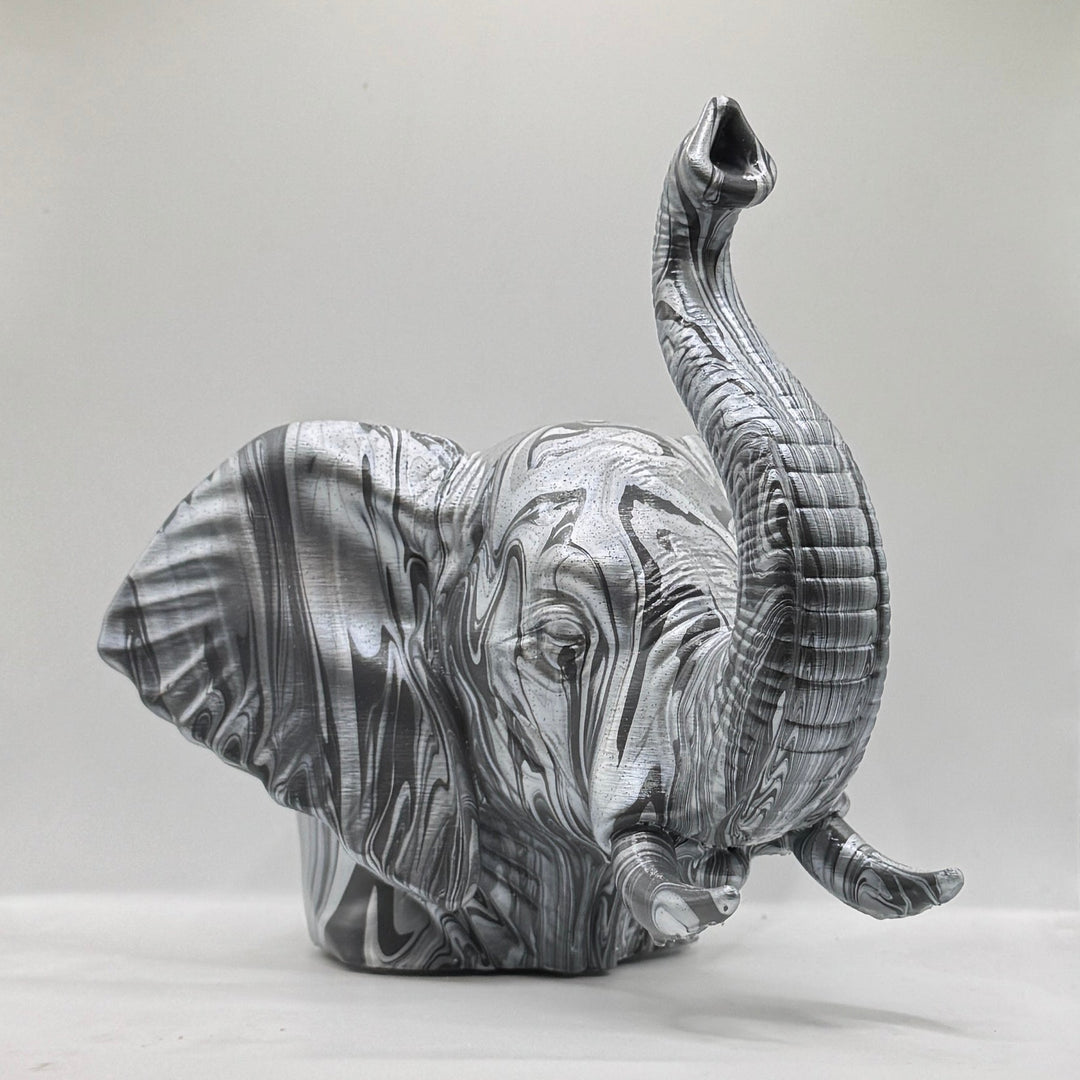 African Elephant Head – Hand Painted