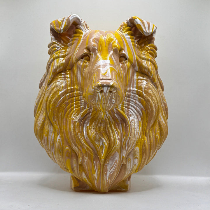 Rough Collie Head – Hand Painted