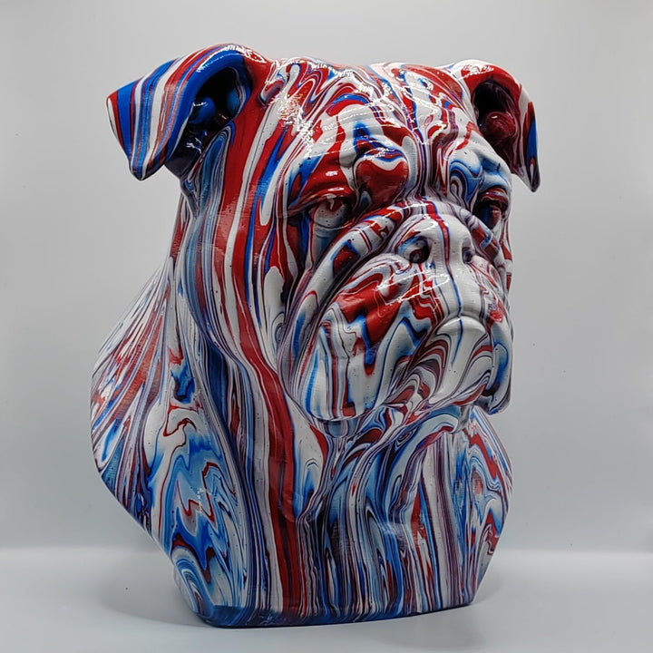 English Bulldog Head – Hand Painted