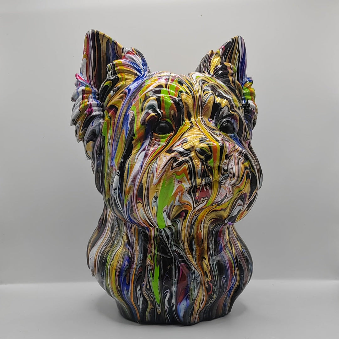 Yorkshire Terrier Head – Hand Painted