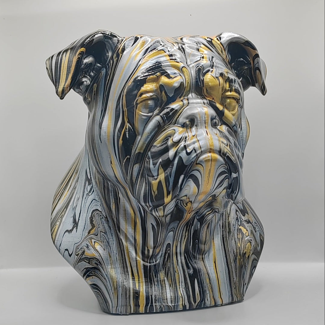 English Bulldog Head – Hand Painted