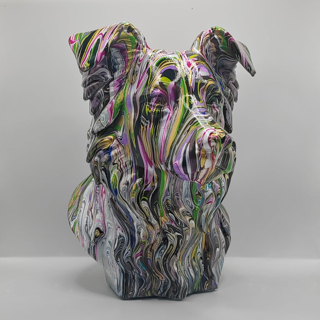 Border Collie Head – Hand Painted