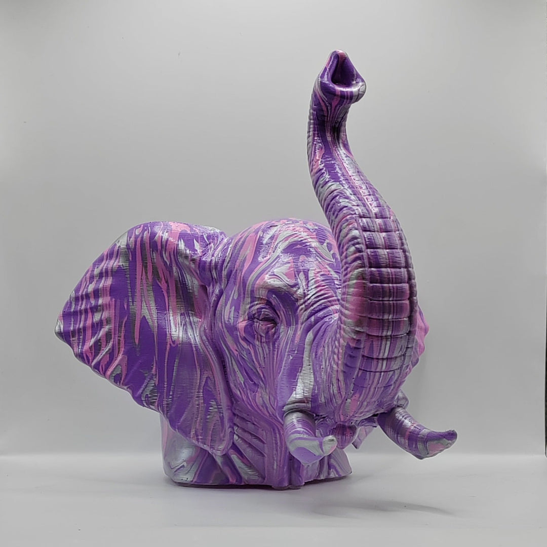 African Elephant Head – Hand Painted