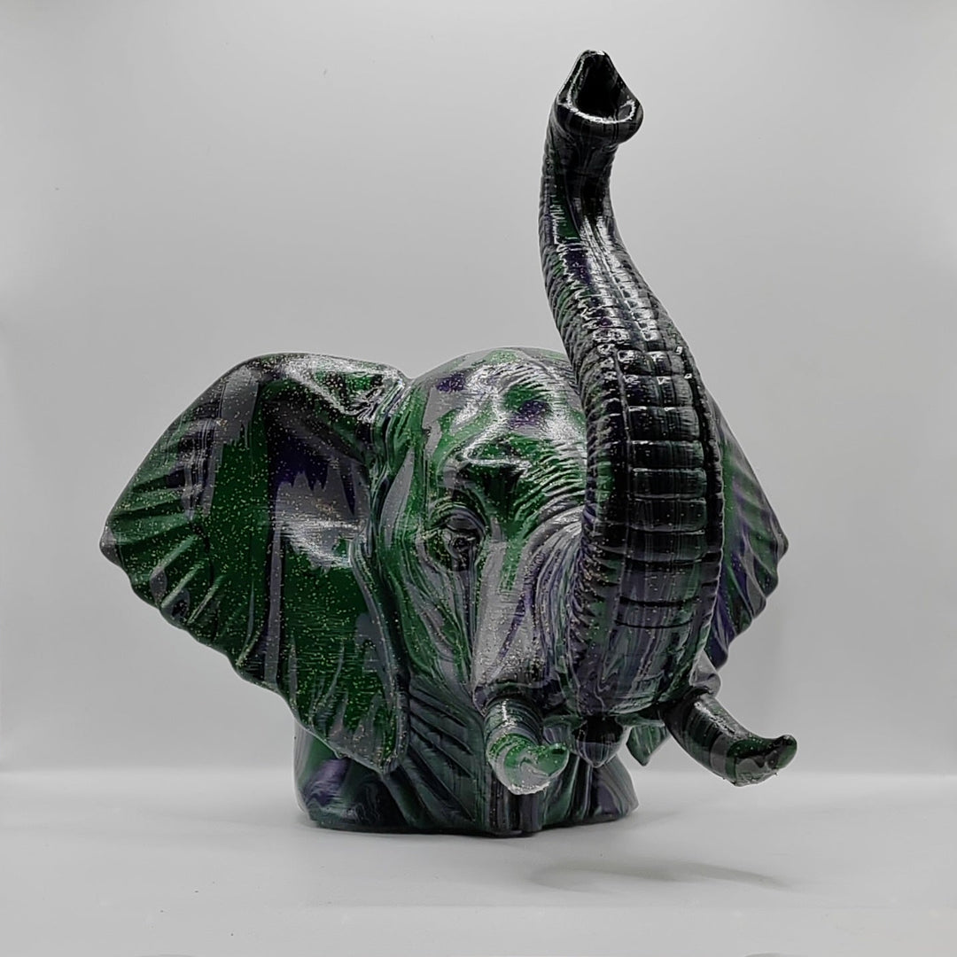 African Elephant Head – Hand Painted
