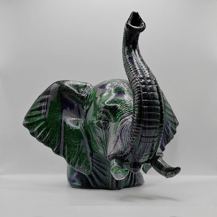 African Elephant Head – Hand Painted