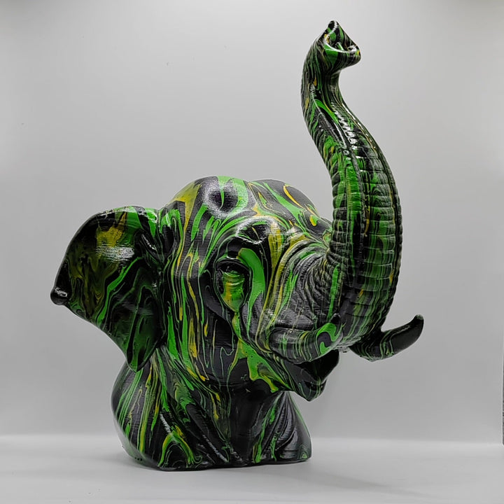 Asian Elephant Head – Hand Painted
