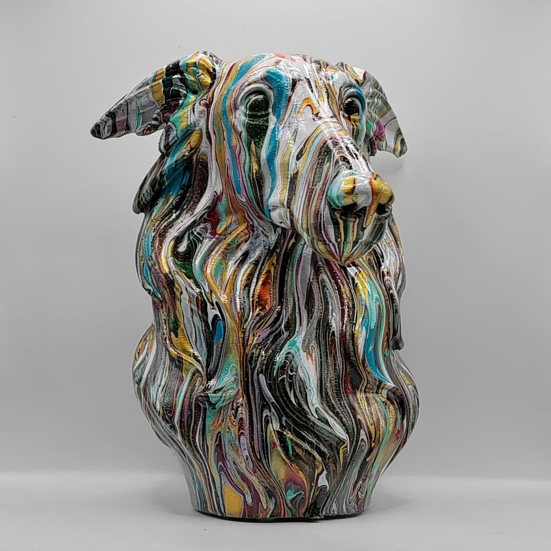 Silken Windhound Head – Hand Painted