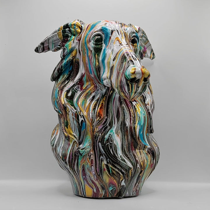 Silken Windhound Head – Hand Painted