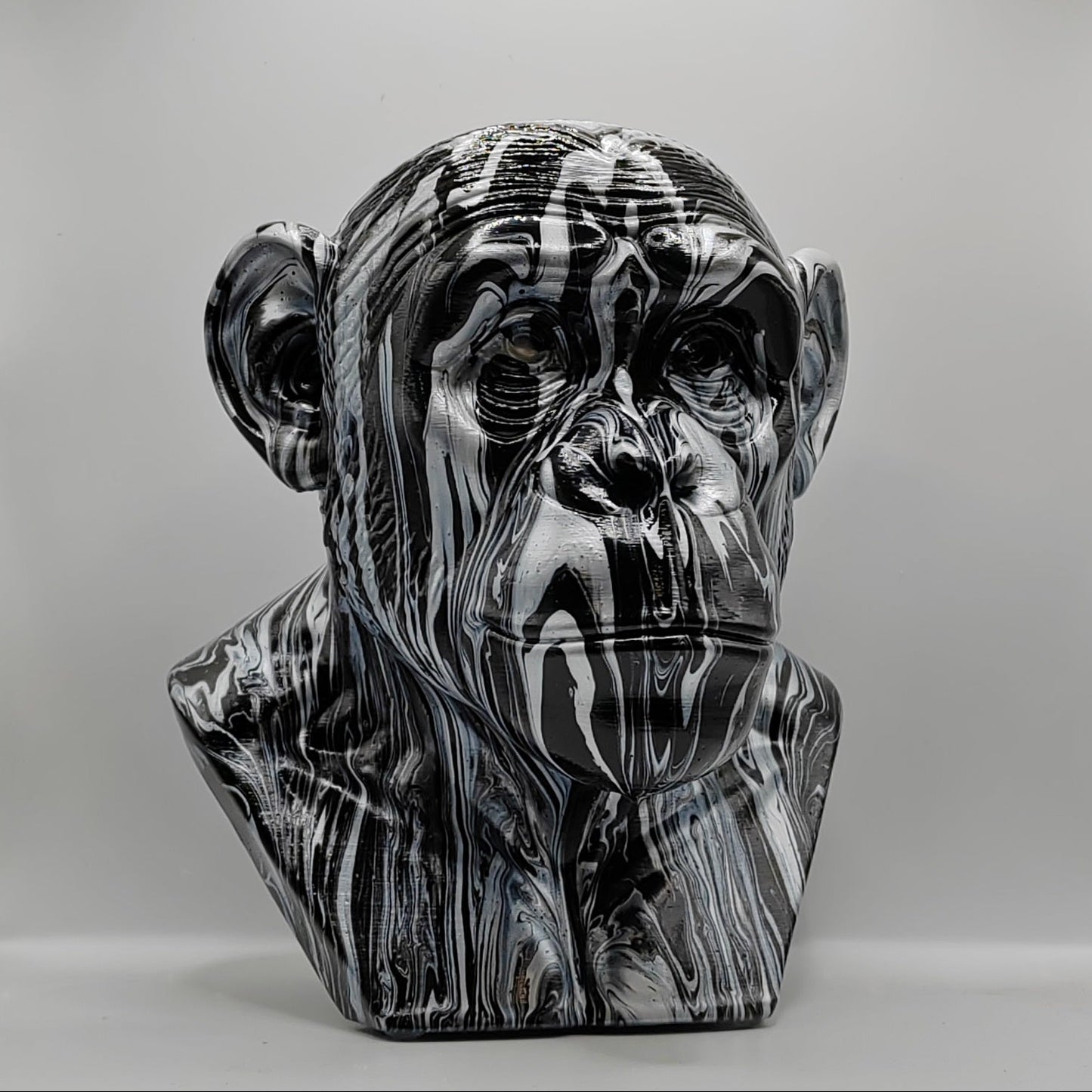 Chimpanzee Head Statue – Hand Painted