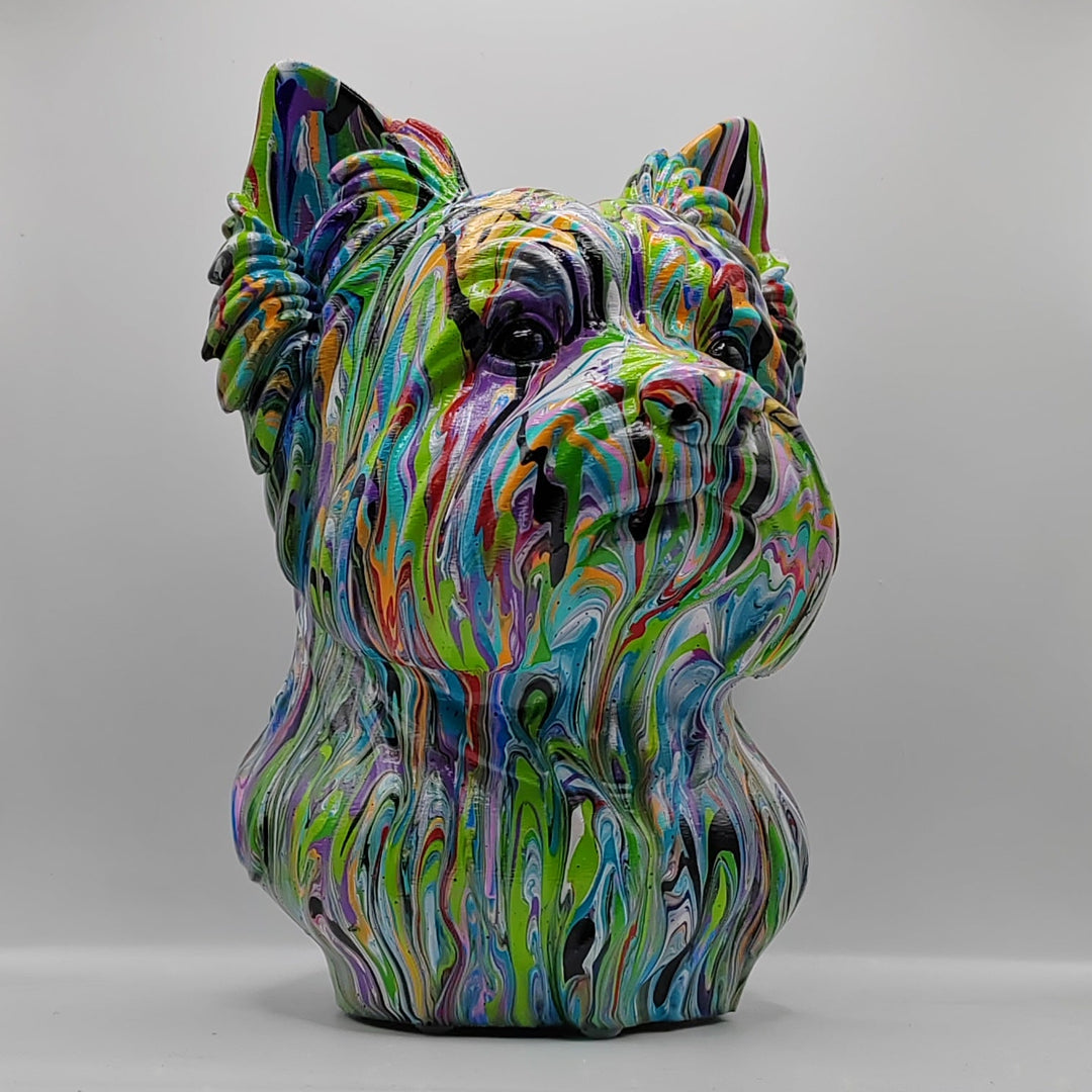 Yorkshire Terrier Head – Hand Painted