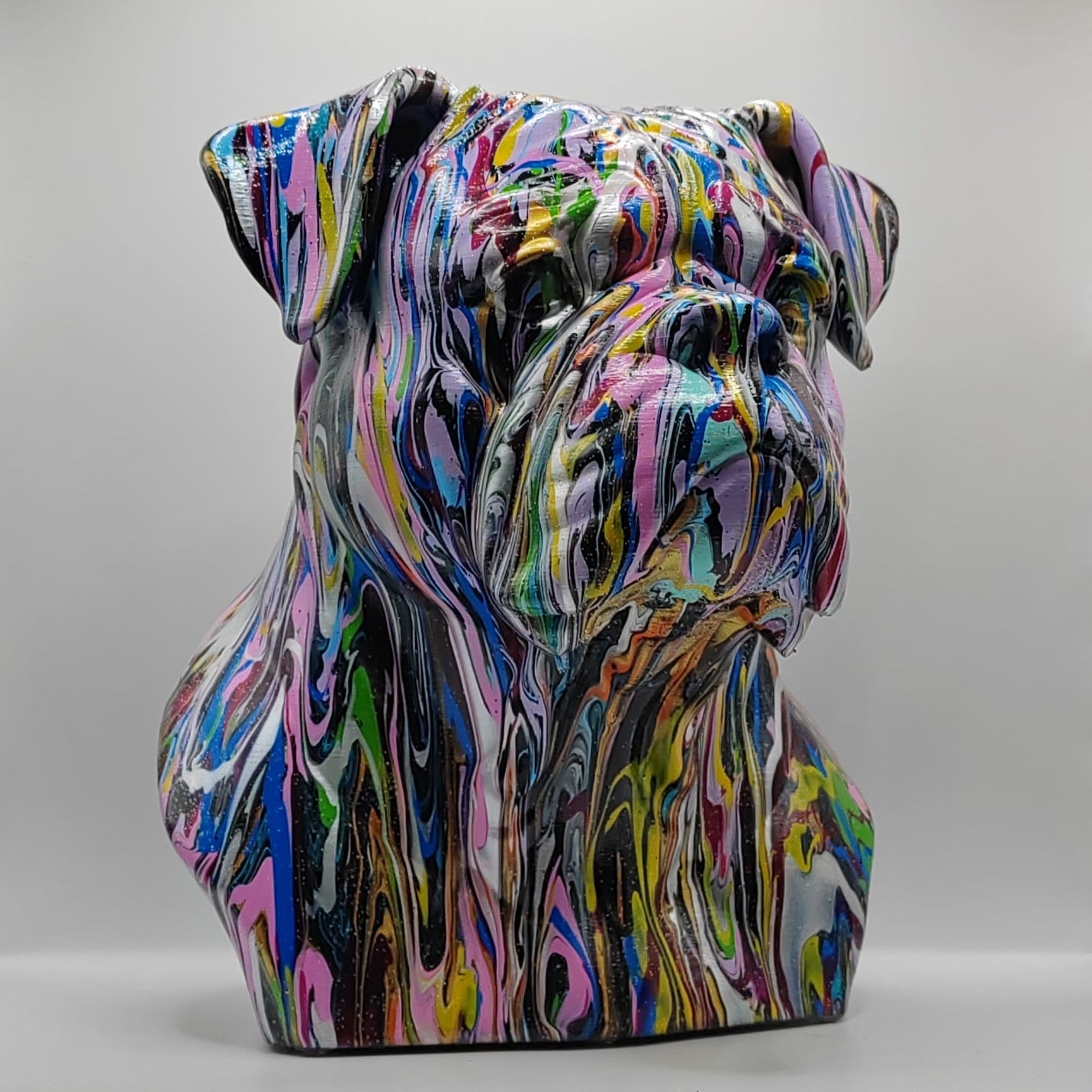 English Bulldog Head – Hand Painted
