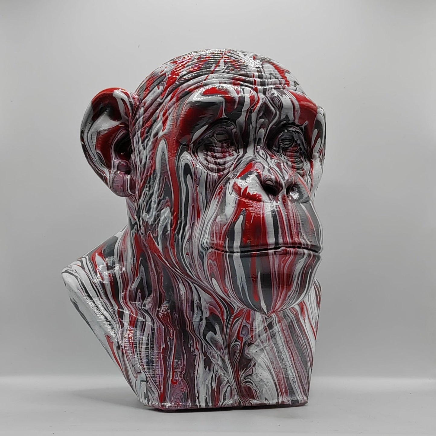 Chimpanzee Head Statue – Hand Painted