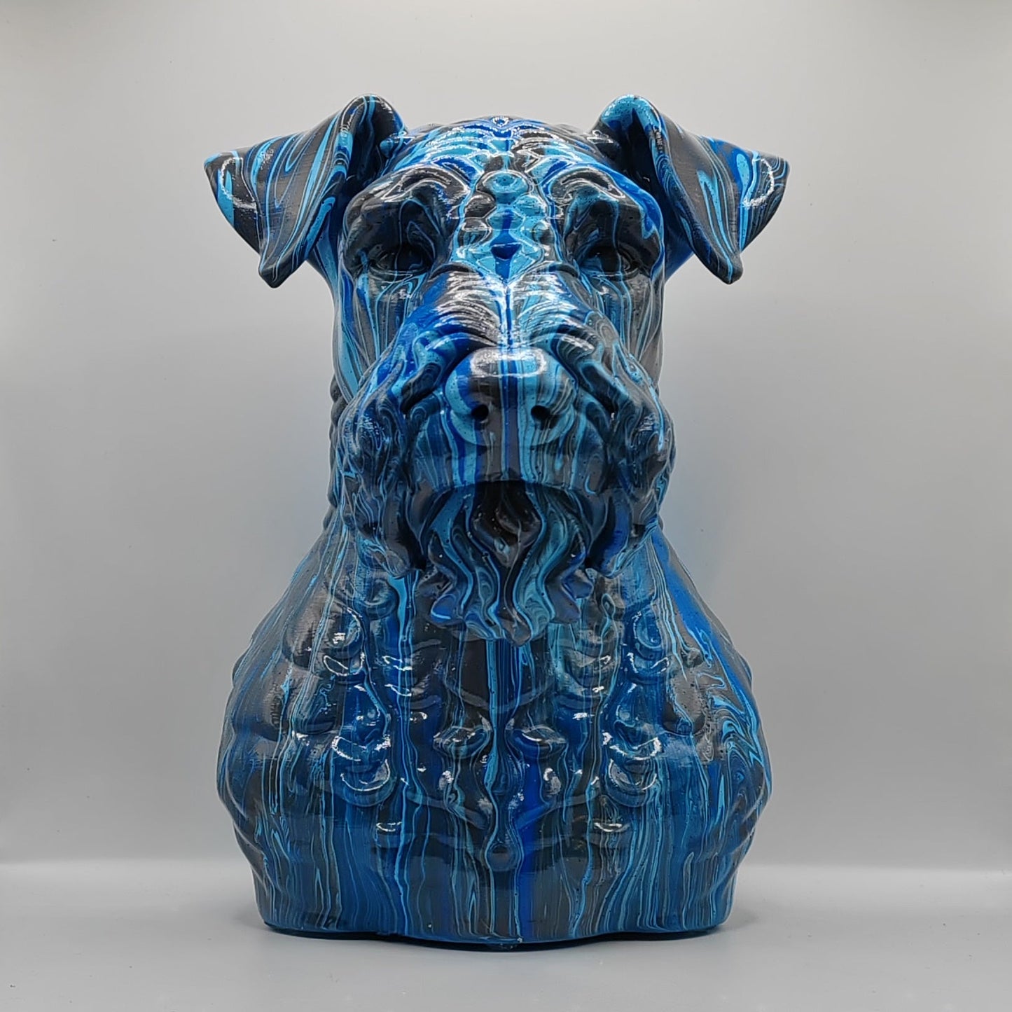 Kerry Blue Terrier Head – Hand Painted