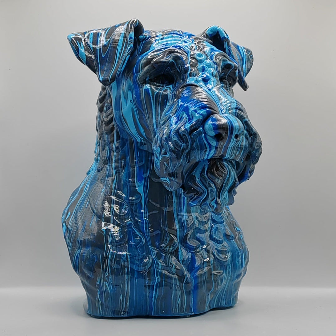 Kerry Blue Terrier Head – Hand Painted
