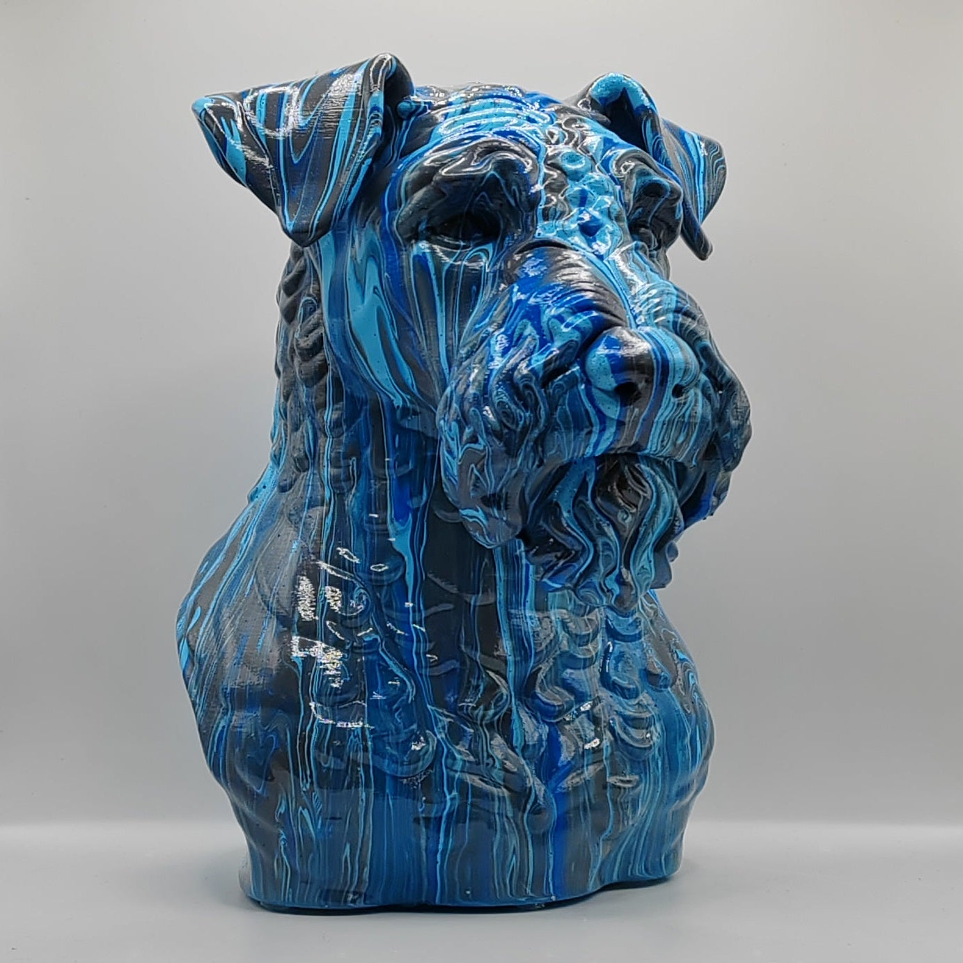 Kerry Blue Terrier Head – Hand Painted