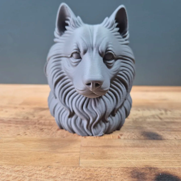 Keeshond Head – Hand Painted